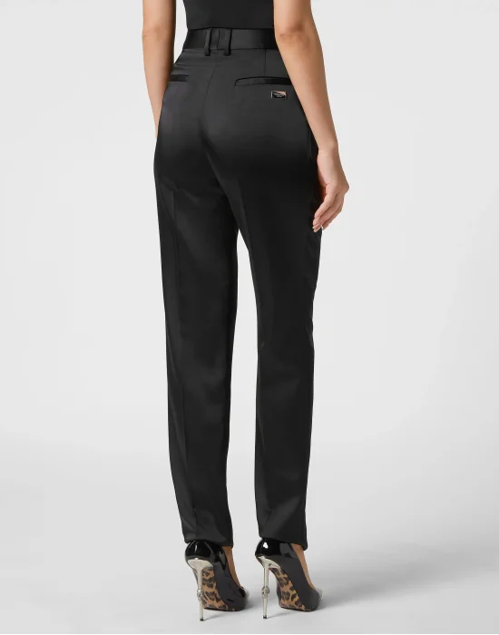 Basic Satin HIgh Waist Office Trousers
