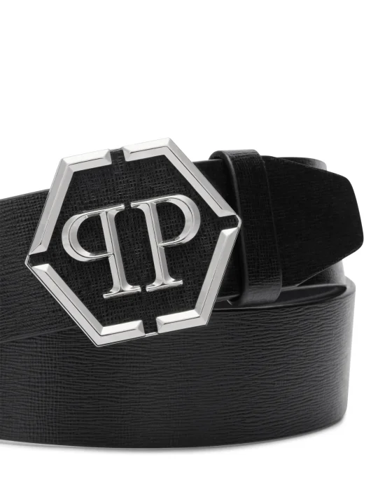 Saffiano Leather Belt Hexagon