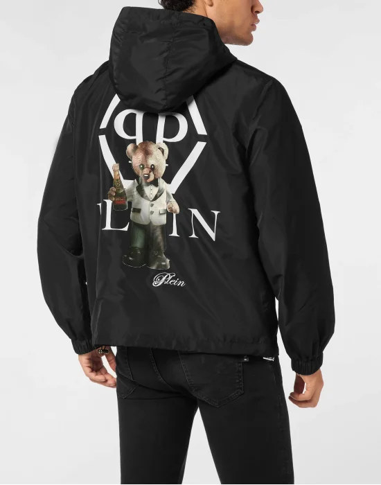 Nylon Hooded Windbreaker Plein Teddy