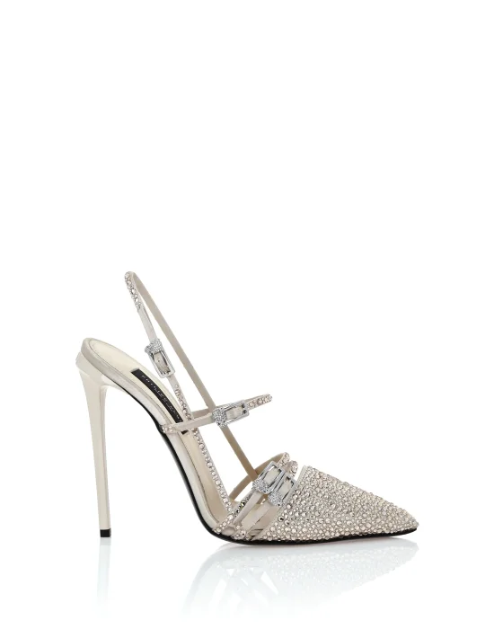 Multi-Strap High-Heel Slingbacks 12 Mix Strass
