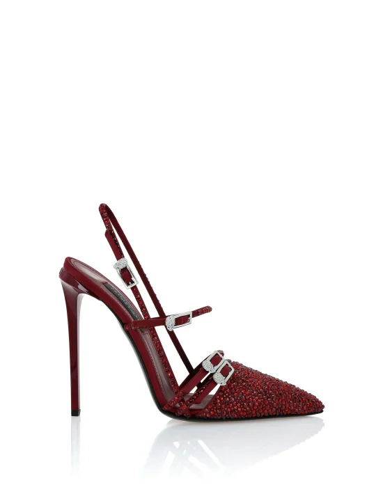 Multi-Strap High-Heel Slingbacks 12 Mix Strass