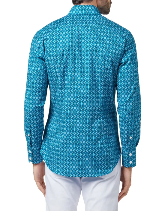 Shirt Silver Cut LS/Flavio Geometric