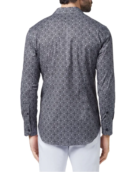 Shirt Silver Cut LS/Cristal Geometric