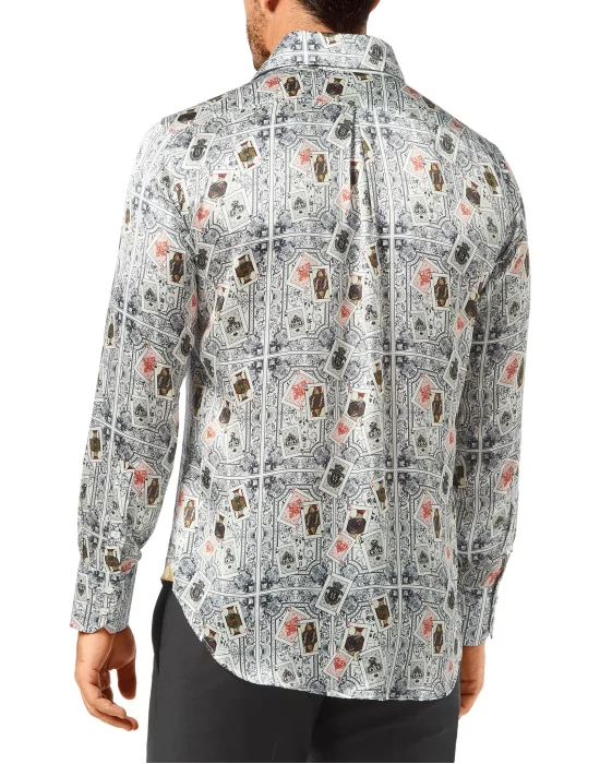 Silk Shirt Silver Cut LS/Flavio Casinò