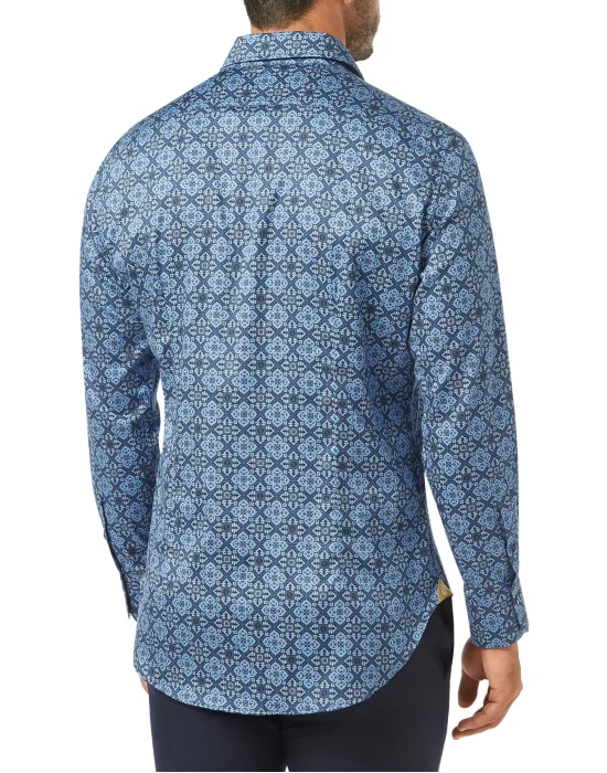 Shirt Silver Cut LS/Milano Floral Geometric