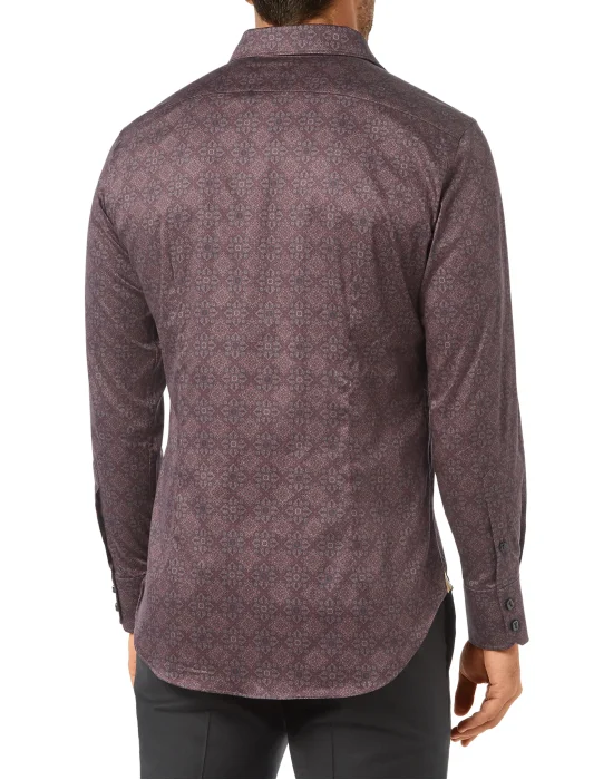 Shirt Silver Cut LS/Milano Floral Geometric
