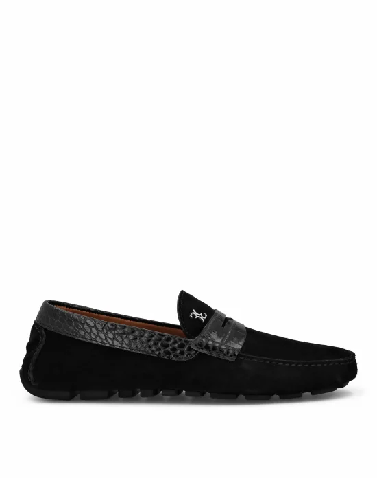 Suede Crocco Printed Moccasin