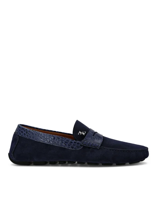 Suede Crocco Printed Moccasin
