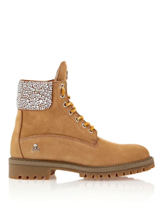Nabuk Boots Low Flat Crystal The Hunter