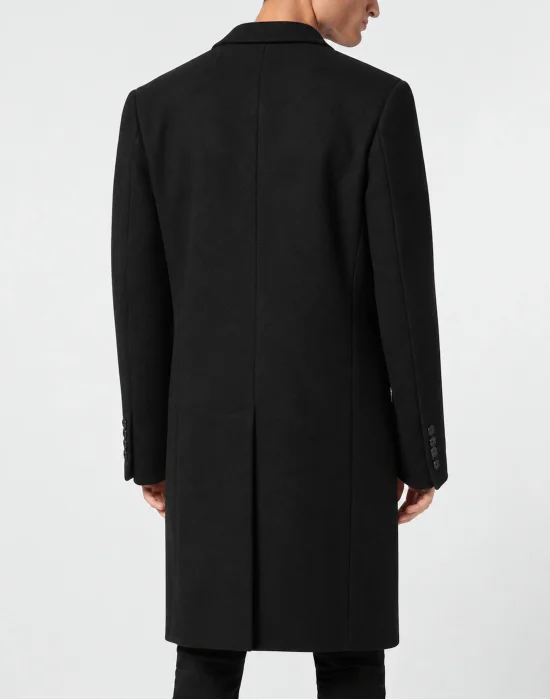 Wool Blend Tailored Coat