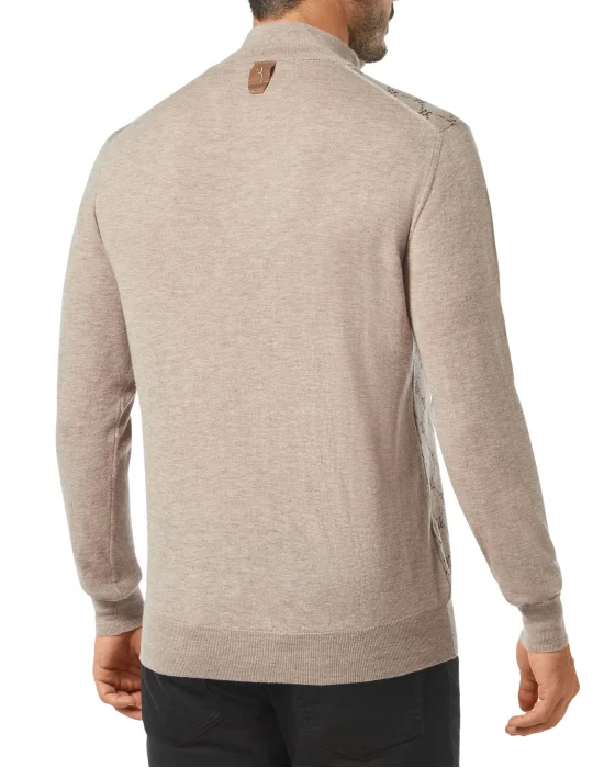 Pullover zip mock Jacquard All over BB