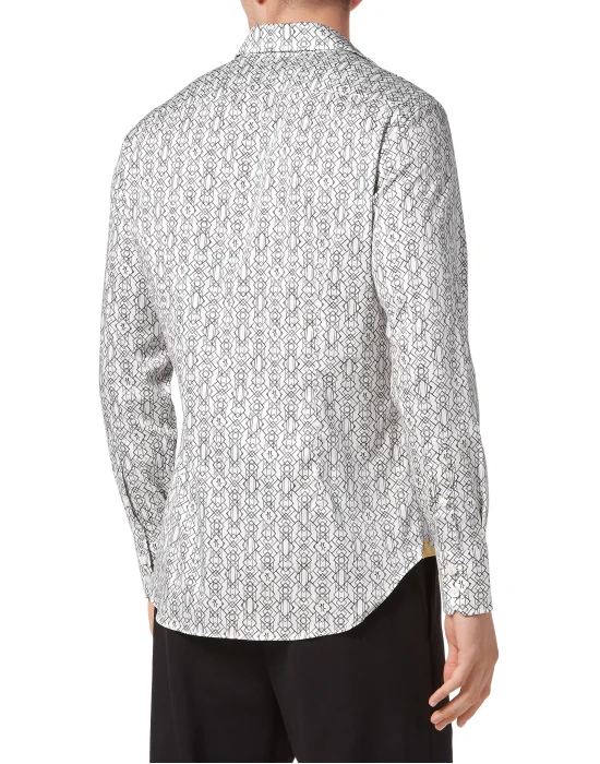 Shirt Silver Cut LS/Milano Geometric