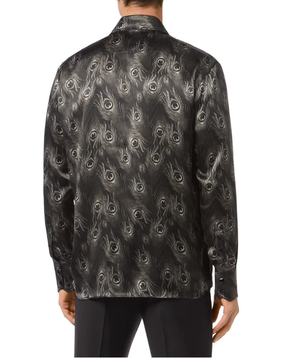 Silk Shirt Silver Cut LS/Flavio Feathers