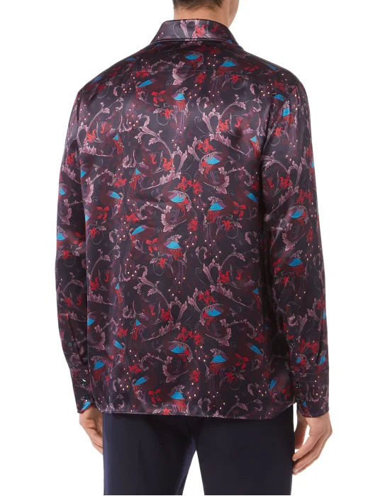 Silk Shirt Silver Cut LS/Flavio Feathers