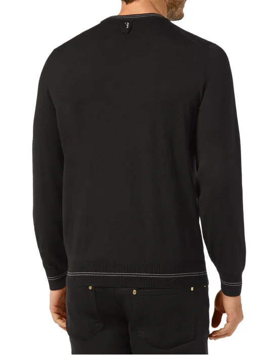 Wool Pullover Round Neck LS Double B