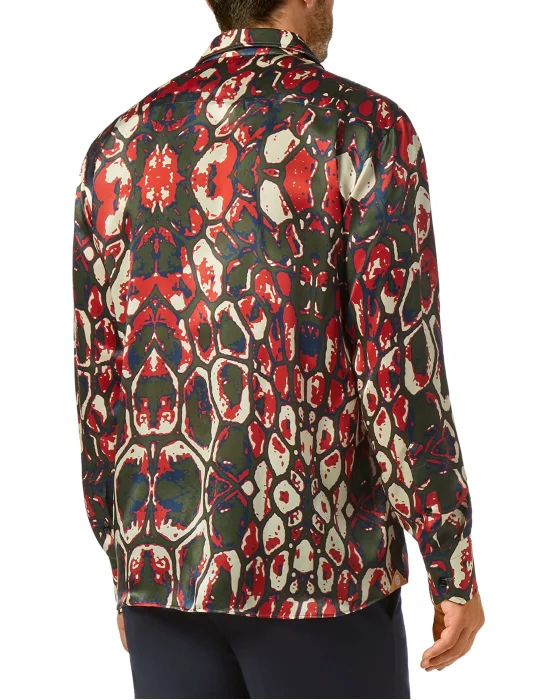 Silk Shirt Gold Cut LS print animalier