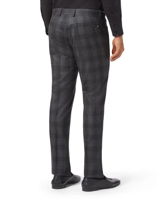 Wool Long Trousers Tailored fit Check Crest