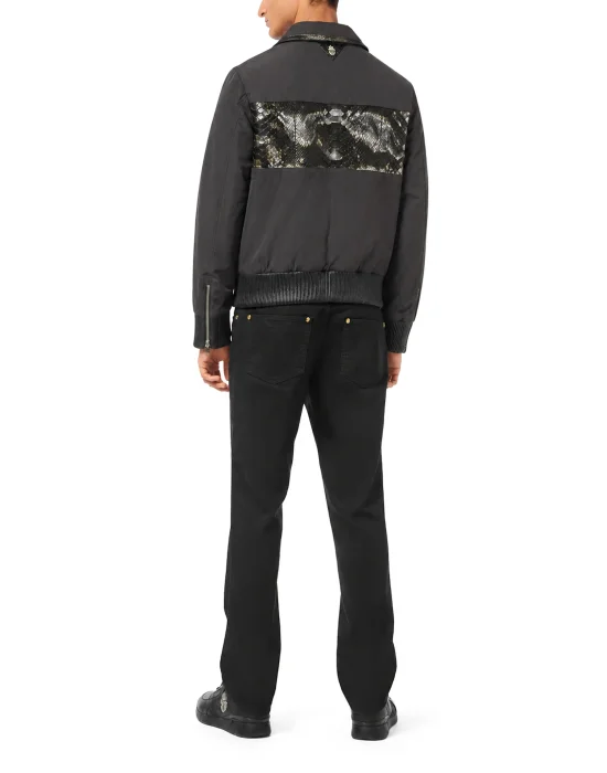 Nylon Jacket With Python Inserts