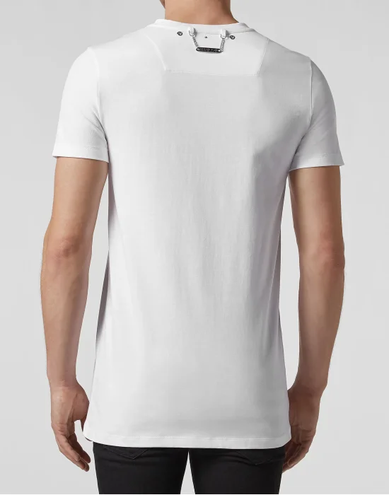T-shirt Black Cut Round Neck Skull