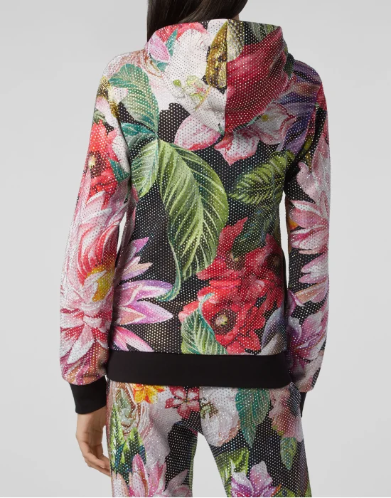 Hoodie Sweatjacket Flowers