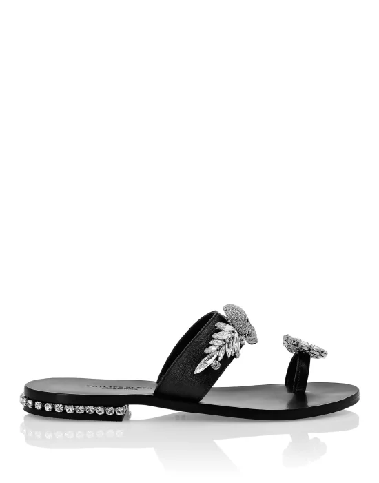 Sandals Flat Skull crystal