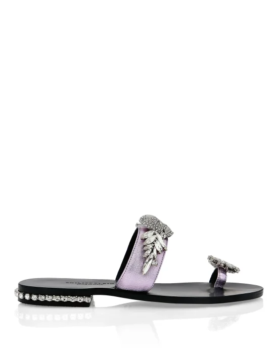Sandals Flat Skull crystal