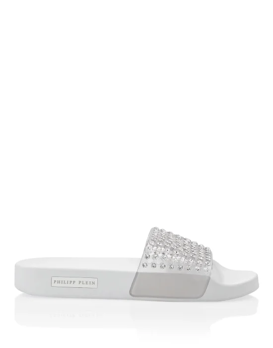 Flat gummy sandals Crystal