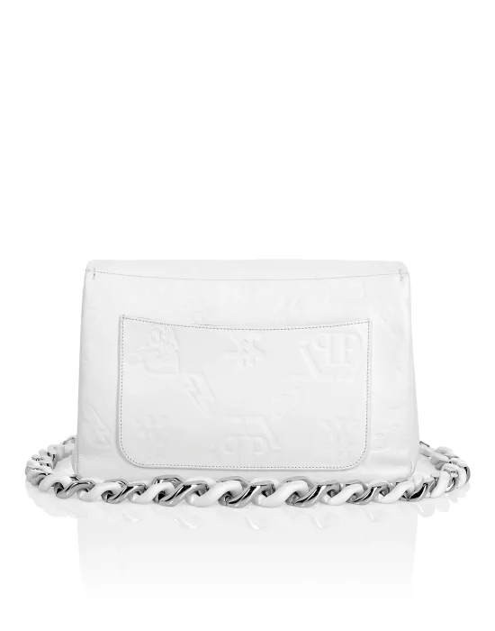 Leather Shoulder Bag Embossed Monogram