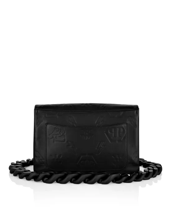 Leather Shoulder Bag Embossed Monogram