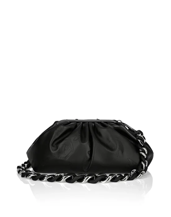 Leather Pillow bag Embossed Monogram