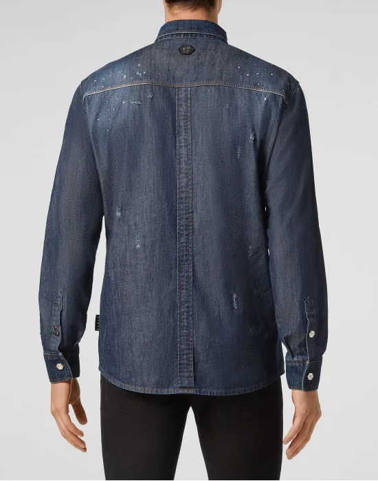 Denim Shirt Ls Iconic Plein
