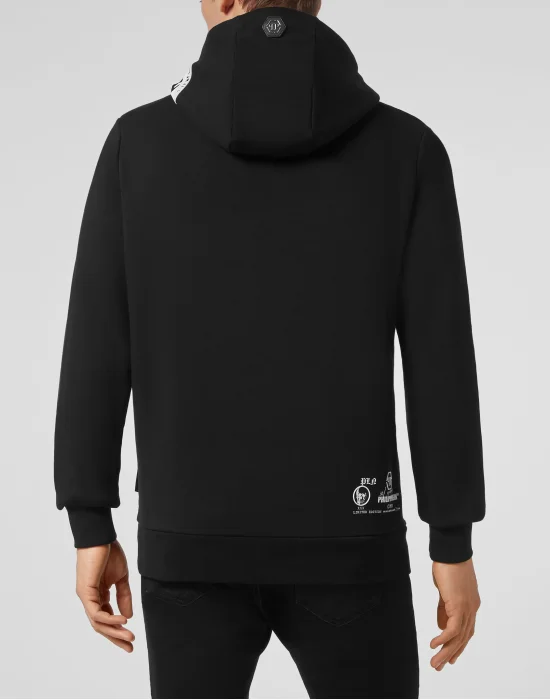 Hoodie sweatshirt Outline Skull crystal