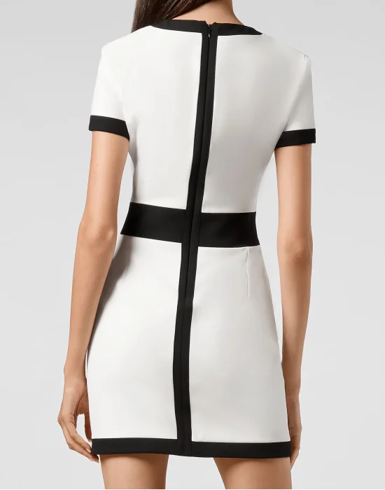 Cady Black and White Short Dress