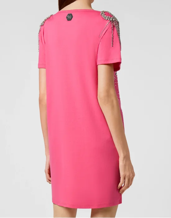  T-shirt Dress Crystal Fringe
