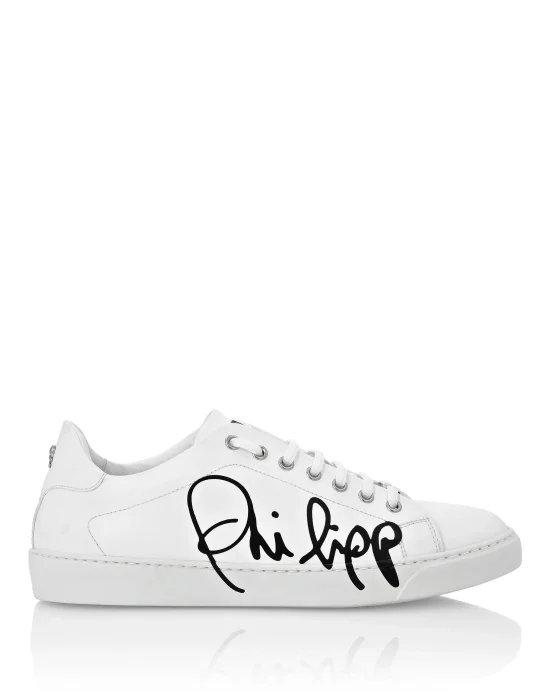 Rubber Leather Lo-Top Sneakers Signature Edition