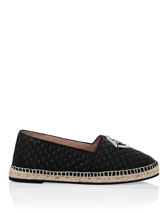 Leather matelassè Espadrillas Hexagon