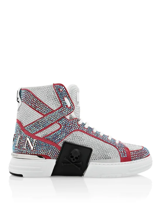 Suede Money KICK$ Hi-Top Sneakers Crystal