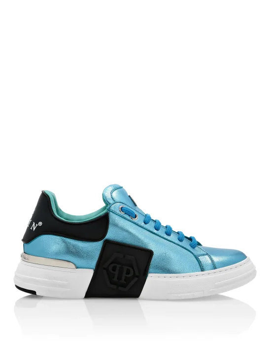 Laminated Leather PHANTOM KICK$ Lo-Top Sneakers Iconic Plein