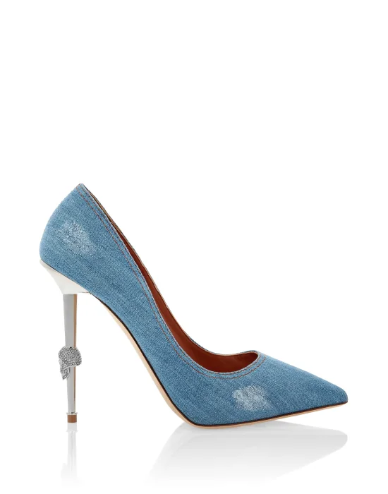 Denim Decollete Hi-Heels Destroyed