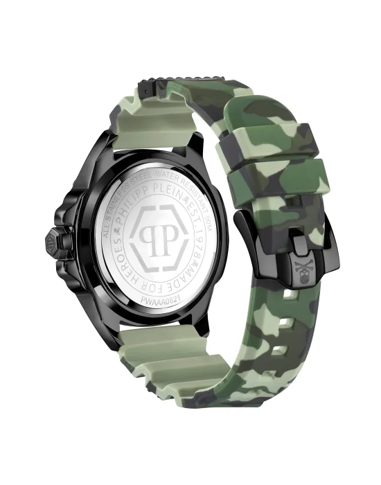 THE $KULL 44MM - IP GUN CASE - DARK GREY DIAL - CAMU STRAP - Watch Skull
