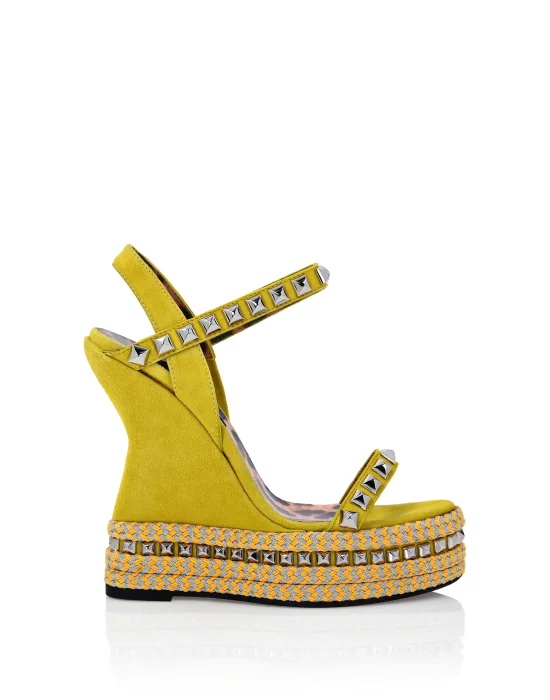 Suede Sandals Wedge Studs