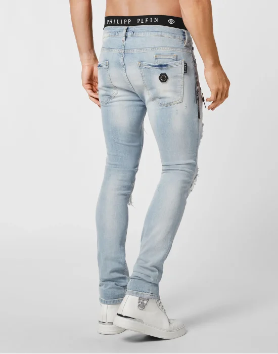 Denim Trousers Biker Fit Skull