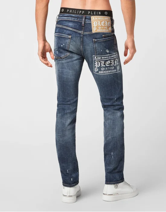 Denim Trousers Super Straight Cut Gothic Plein