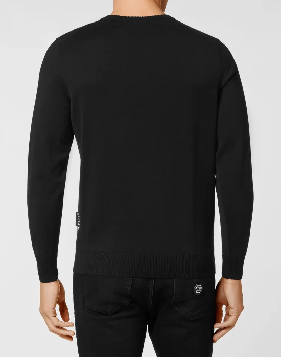 Pullover Round Neck LS Skull and Plein