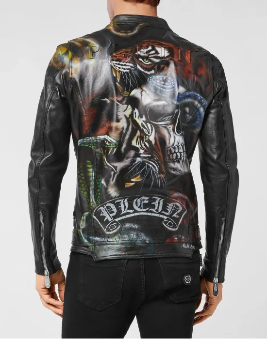 Leather Biker Golden Eagle