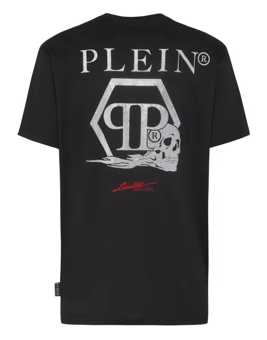 T-shirt Round Neck SS Skull and Plein with Crystals