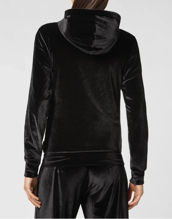 Velvet Hoodie sweatshirt Full Zip  Gothic Plein