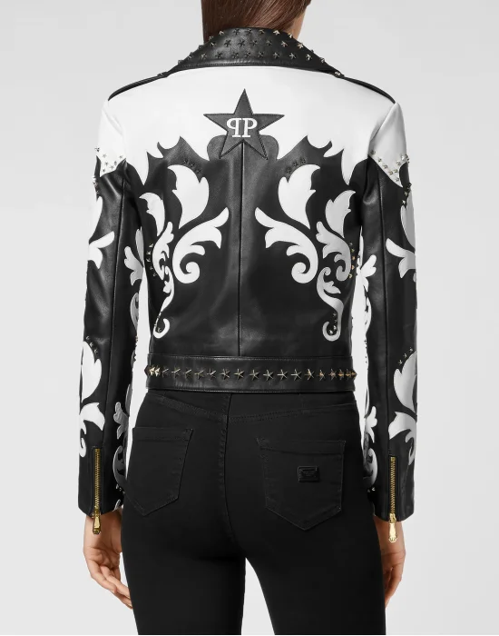 RODEO  INTARSIA  LEATHER BIKER