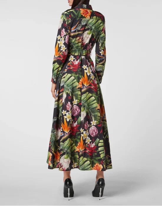 Long Shirt Dress Flowers