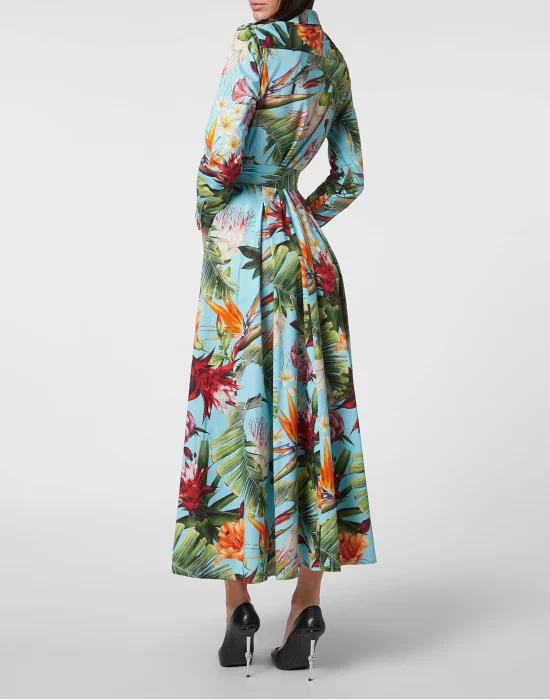 Long Shirt Dress Flowers